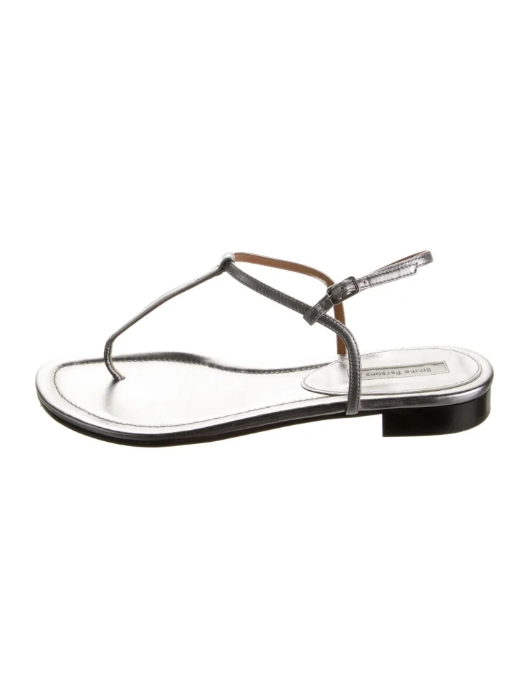 Emme Parsons silver t-strap Sandals