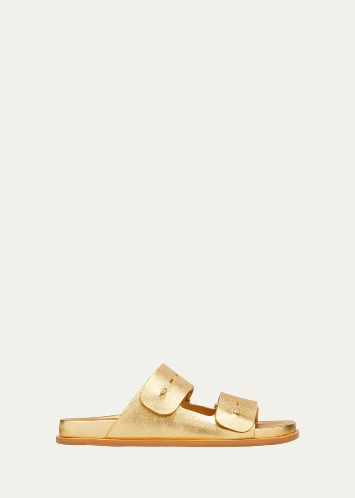 Mercedes Castillo Samira Gold slide Sandals