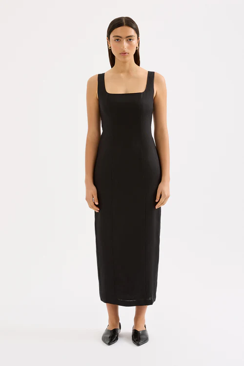 Nude Lucy black midi dress