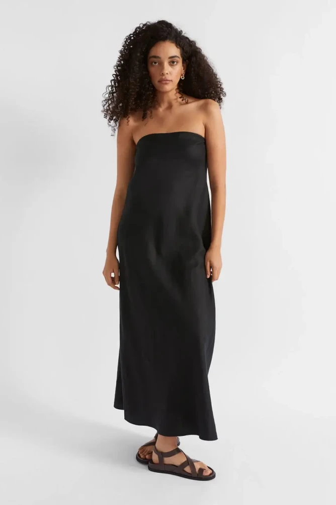Seed Heritage strapless linen maxi dress