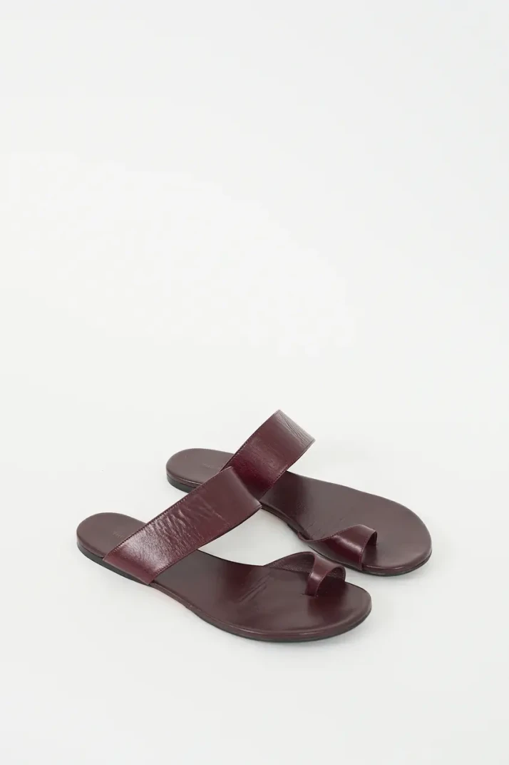 The Row Burgundy leather sandals