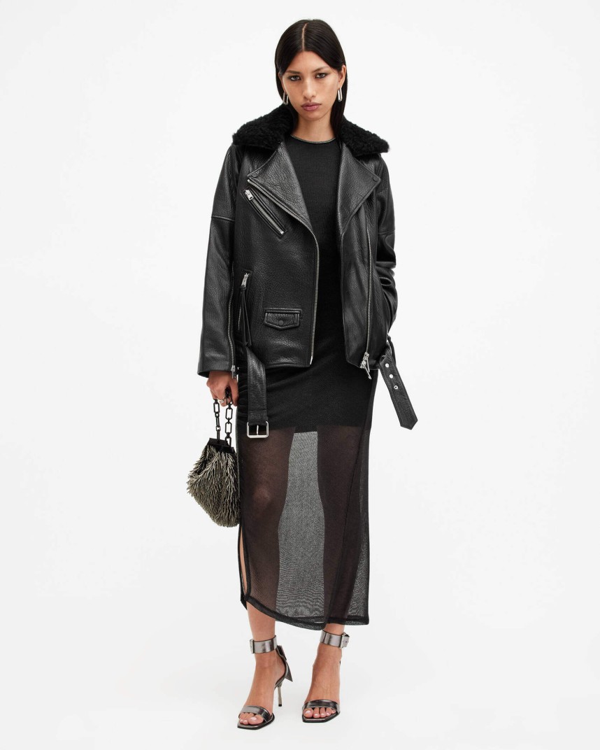 Allsaints Vendra relaxed leather biker jacket