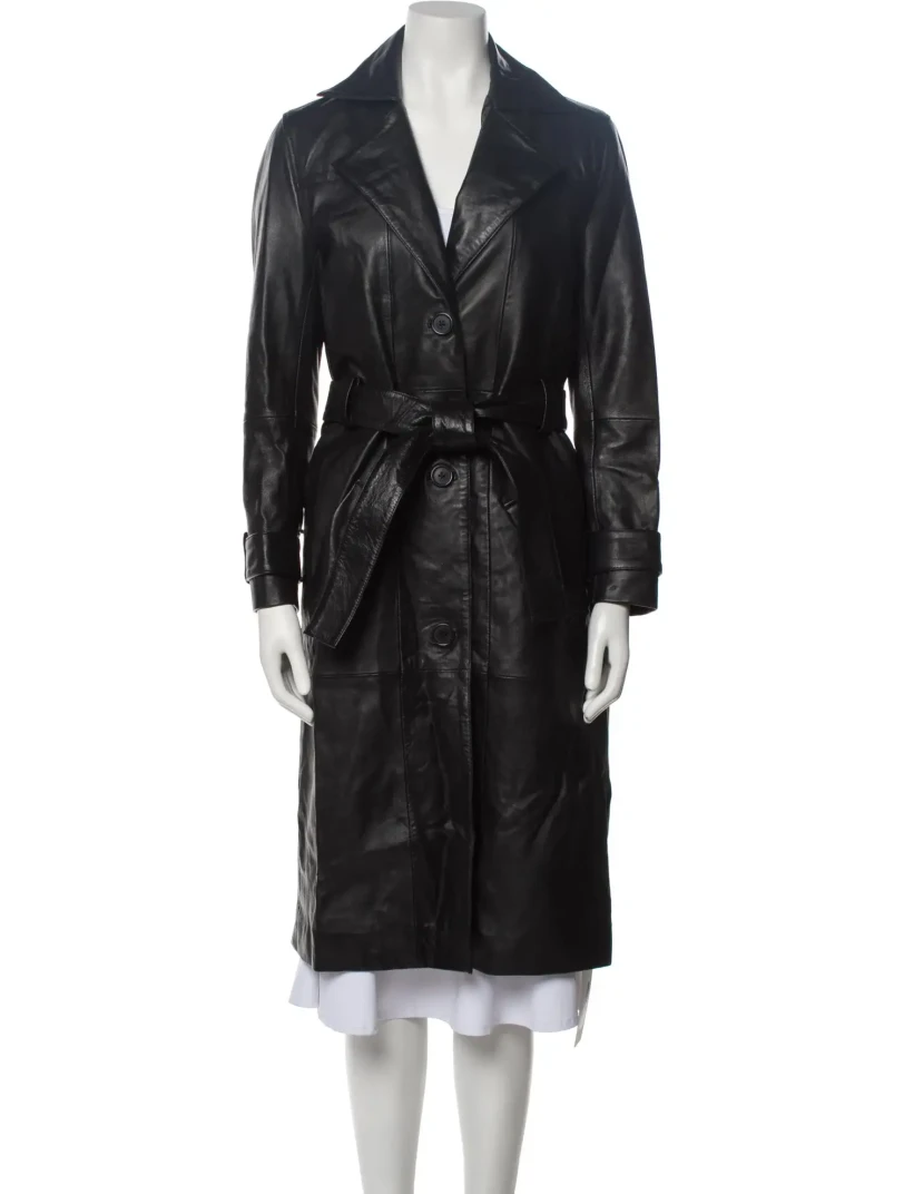 Deadwood black leather trench coat