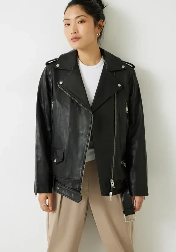 Hush oversized women's leather jacket