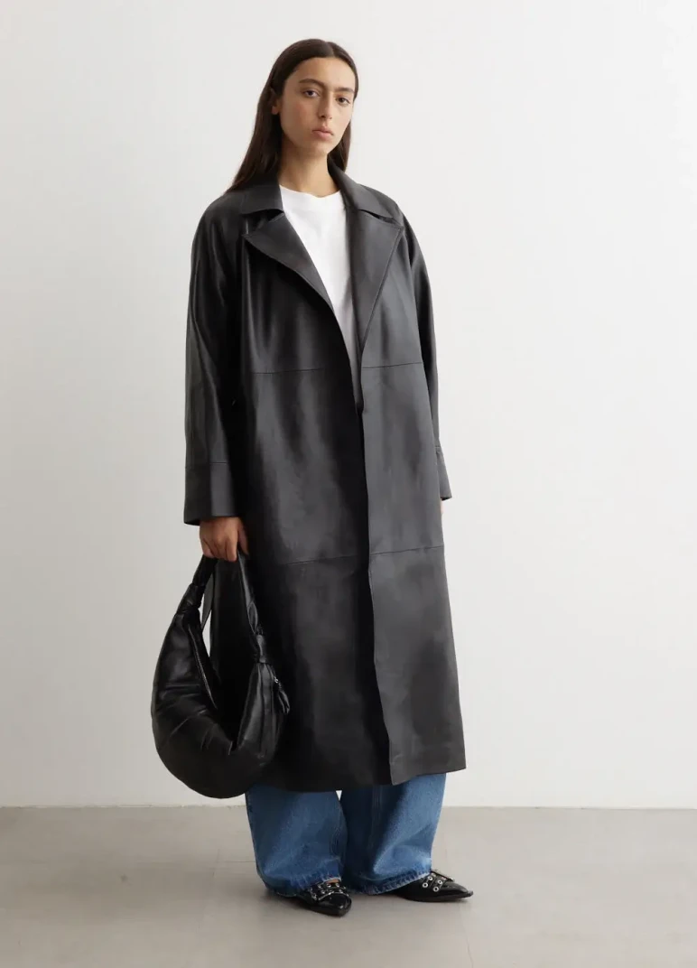 Incu collection Bridges leather trench coat