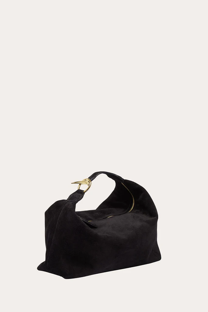 Little Liffner black suede pillow pouch bag