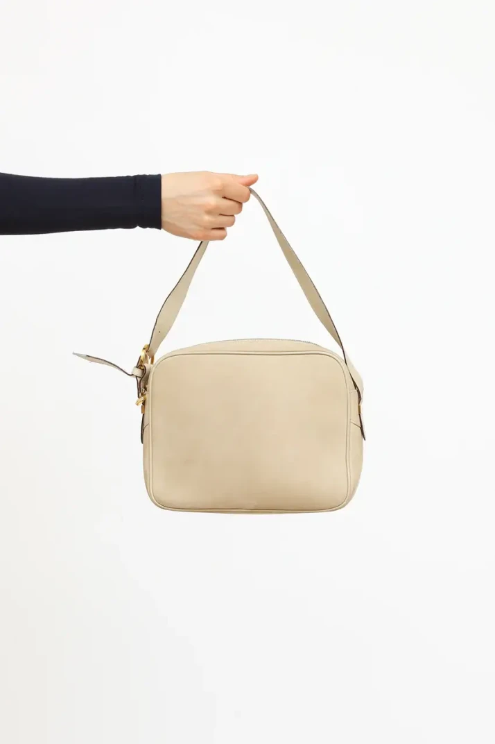 Salvatore Ferragamo beige suede bag