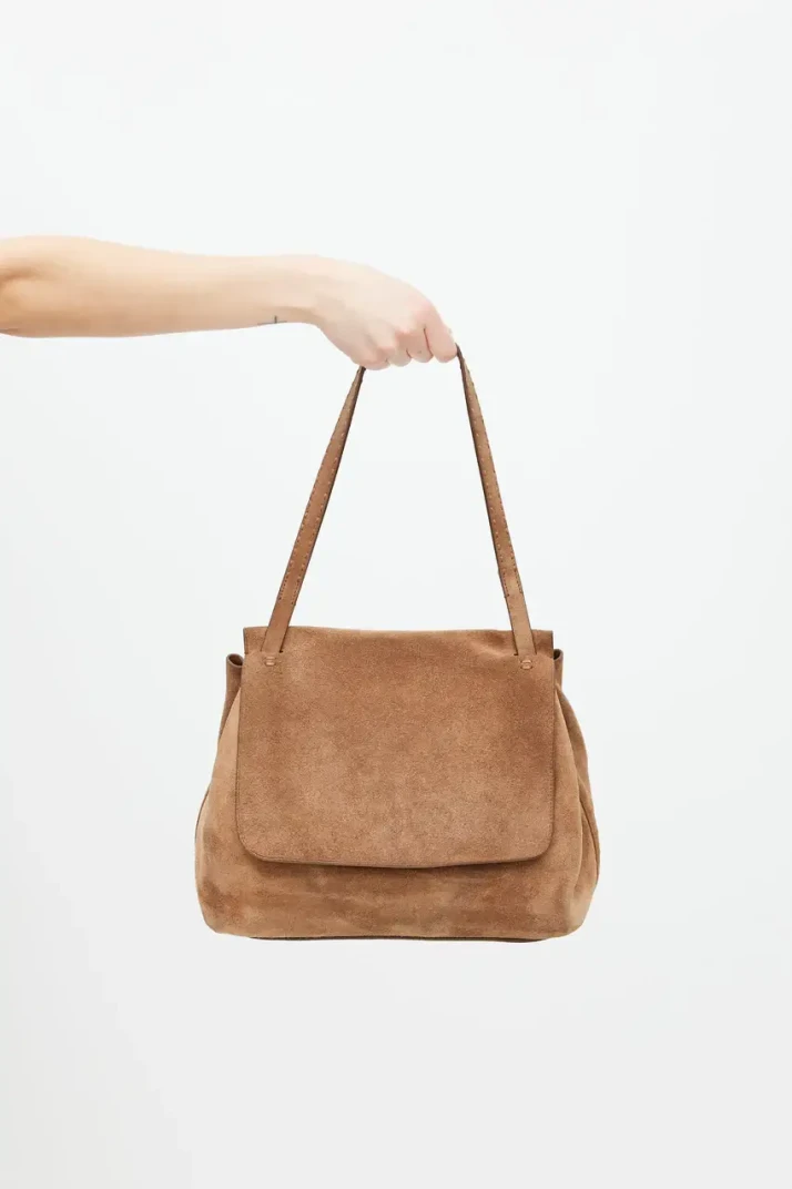 The Row brown suede bag