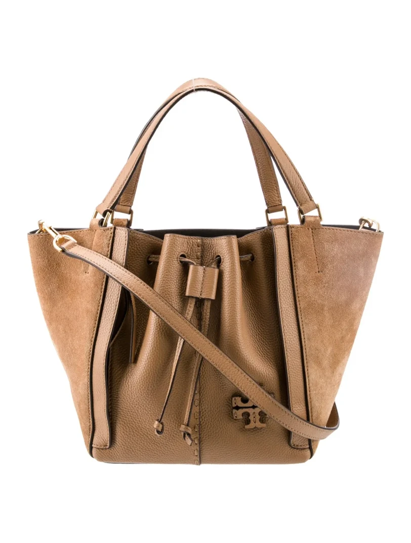 Tory Burch suede and leather top handle handbag