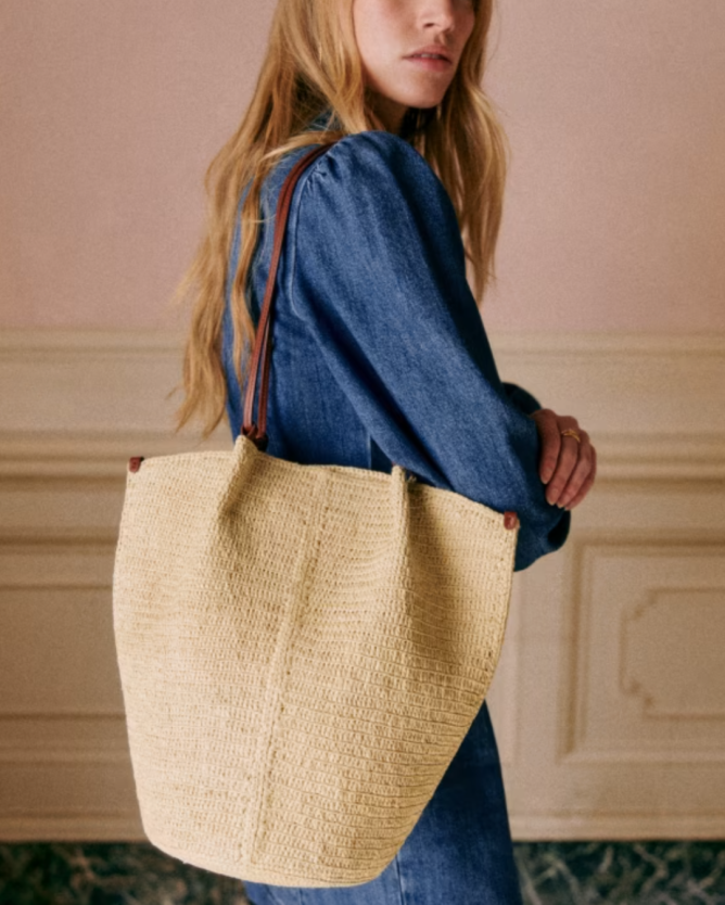 Sezane Romie Basket Raffia tote bag