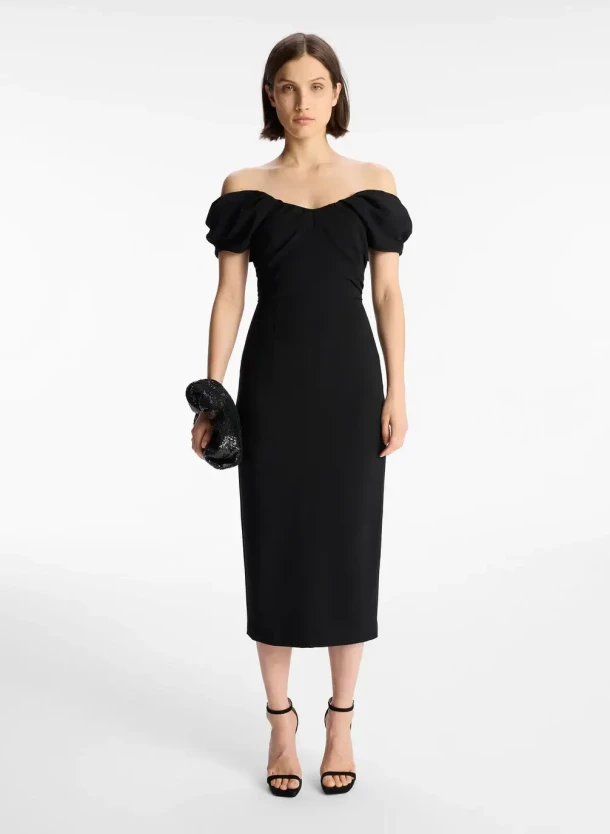 A.L.C Nora black midi dress