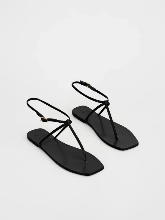 ATP Atelier black flat sandals