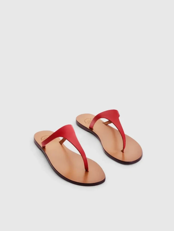 ATP Atelier flat red leather sandals