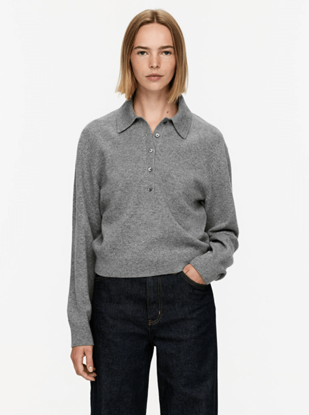 Arket grey polo jumper