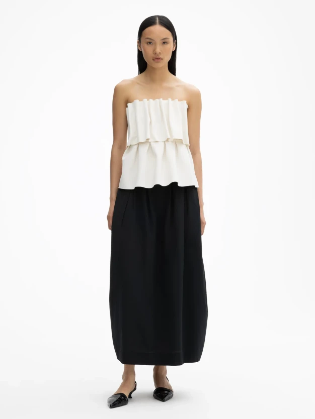 House of Dagmar cream strapless top