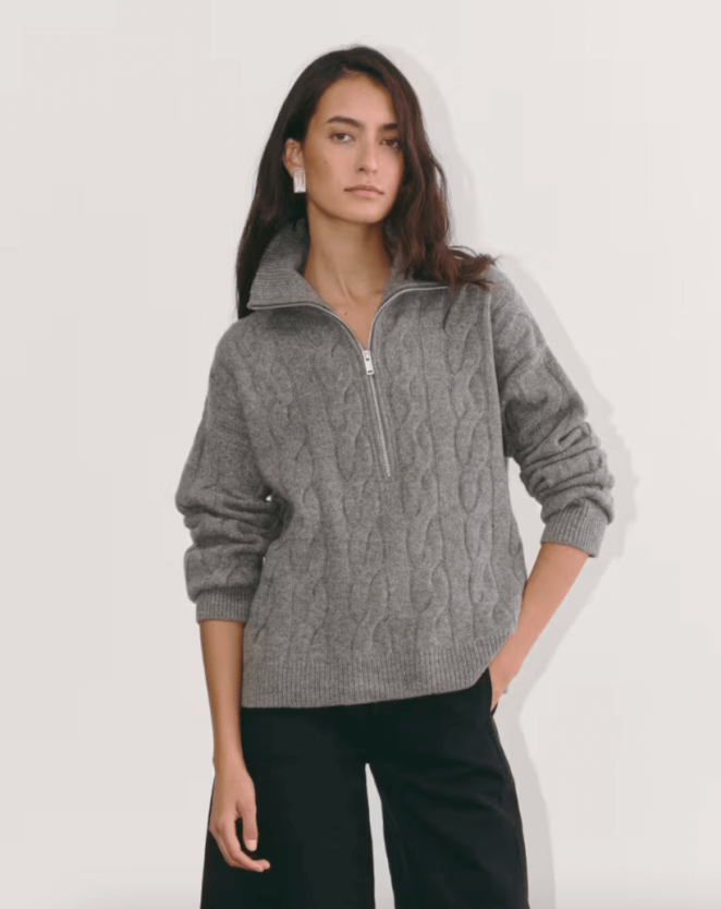 Everlane grey cable knit jumper sweater