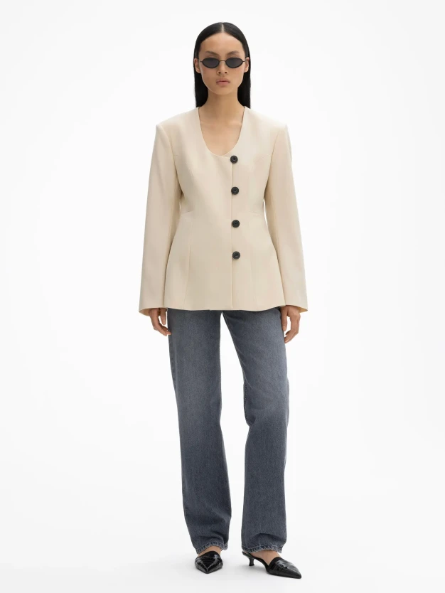 House of Dagmar collarless blazer