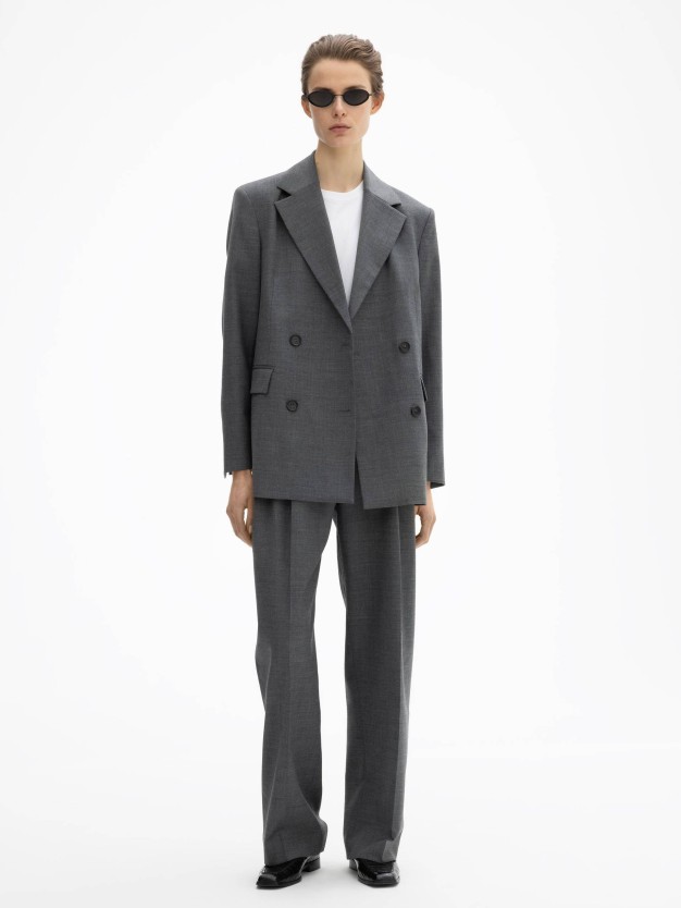 House of Dagmar classic grey wool blazer