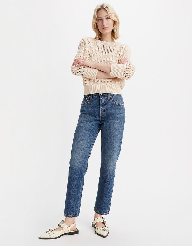 Levi's 501 original cropped straight leg jeans