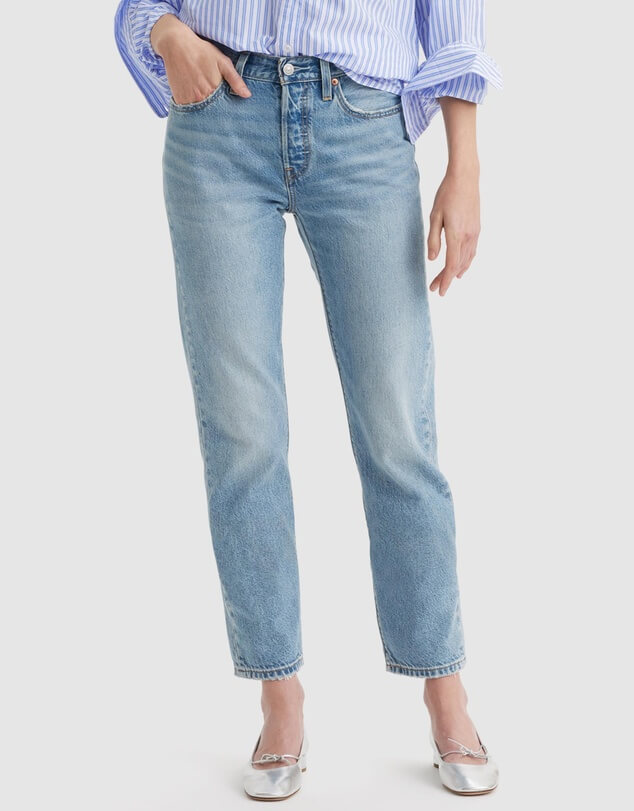 Levi's 501 cropped straight leg jeans