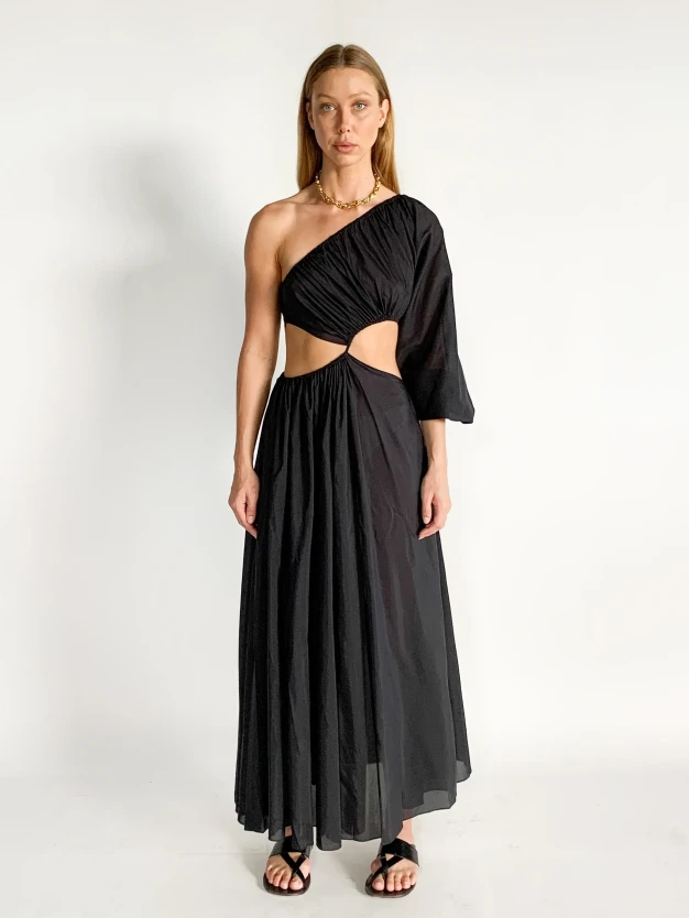 Matteau asymmetric wave maxi dress