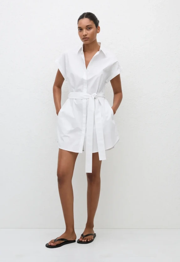 Matteau white short shirt dress