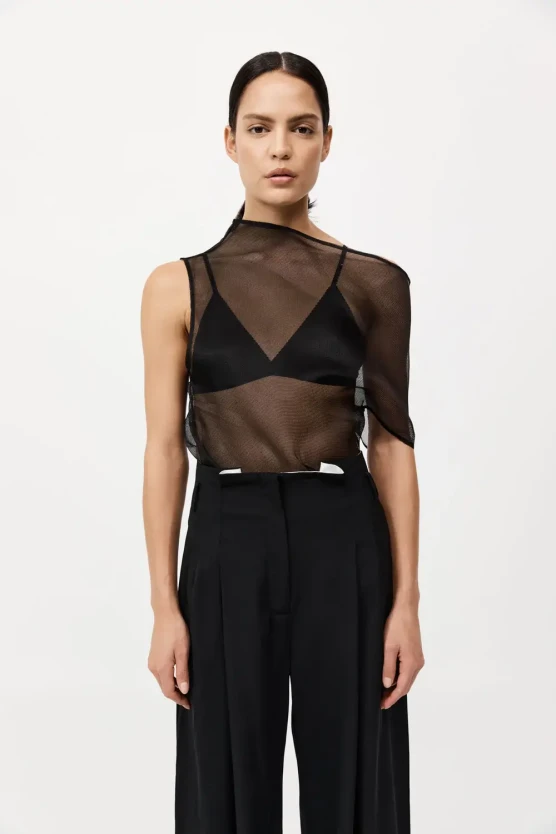 St Agni silk mesh top