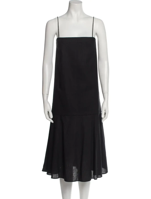 Toteme square neck black midi dress