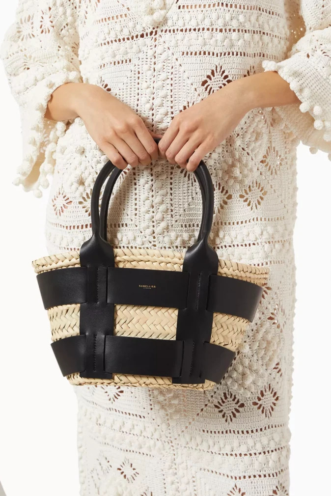 DeMellier Mini Santorini Raffia Tote Bag