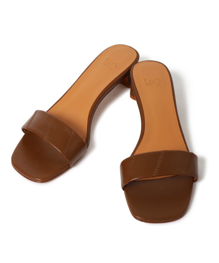 LoQ Nona brown slide sandal heels