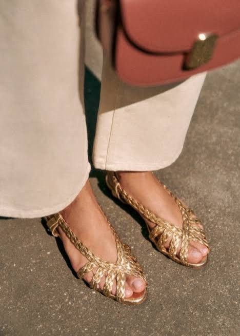 Sezane Natacha gold sandals